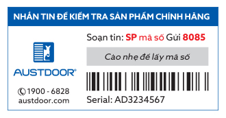Tem bảo hành cửa cuốn austdoor chính hãng