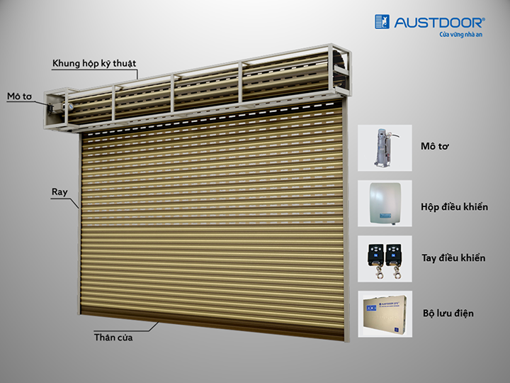 Trọn bộ cửa cuốn khe thoáng Austdoor gồm những gì