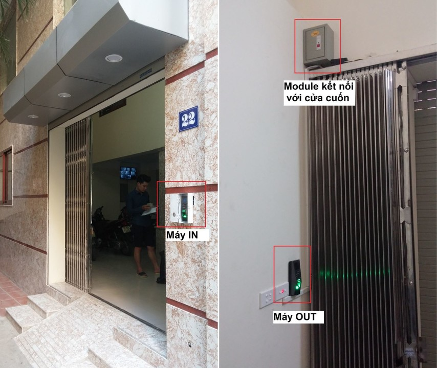 Bộ điều khiển cửa cuốn bằng vân tay