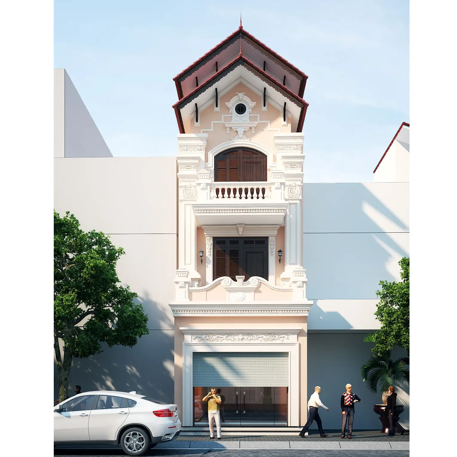 Nhà mặt phố kiểu tân cổ điển